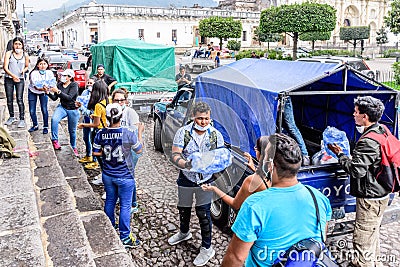 Humanitarian aid after Fuego volcano eruption, Antigua, Guatemala Editorial Stock Photo