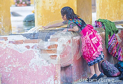 Antigua street laundry Editorial Stock Photo