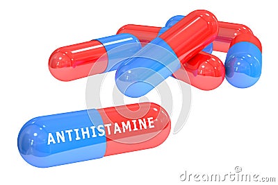 Antihistamine pills 3D rendering Stock Photo