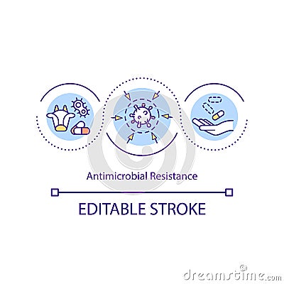 Antimicrobial resistance concept icon Cartoon Illustration