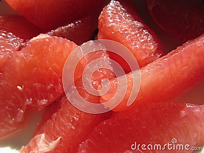 Antioxidant-rich Ruby Red Grapefruit Segments Stock Photo