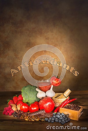 Antioxidants fruits and vegetables Stock Photo