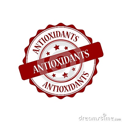 Antioxidants stamp illustration Vector Illustration