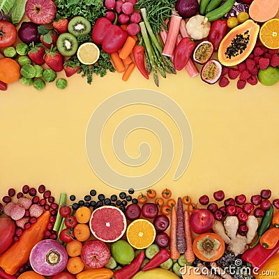 Antioxidants to Fight Free Radicals Background Border Stock Photo