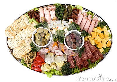 Antipasto catering platter Stock Photo