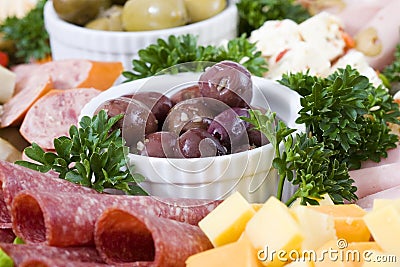 Antipasto catering platter Stock Photo