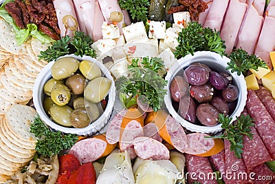 Antipasto catering platter Stock Photo