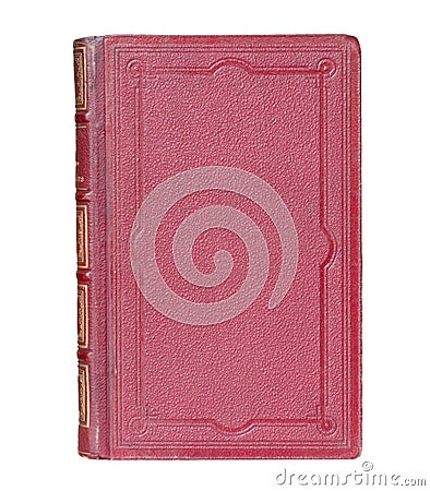 Antiquarian Red Leatherbound Book Stock Photo