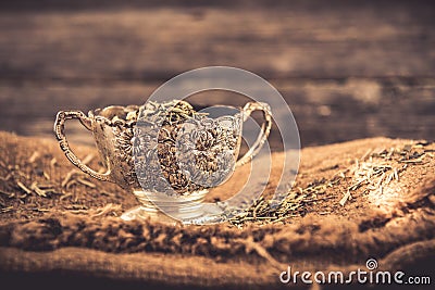 Antiquary tea cup Stock Photo