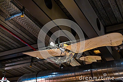 Antique aircraft at the Museum of the History of Aircraft Editorial Stock Photo