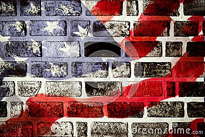 Antique America flag waving pattern background in red blue white Stock Photo