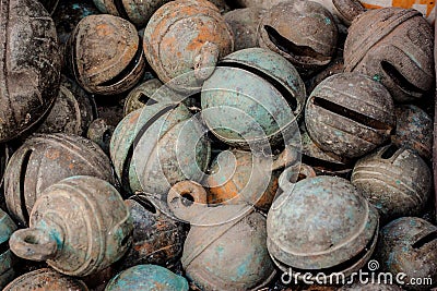 Antique animal bronze bells Stock Photo