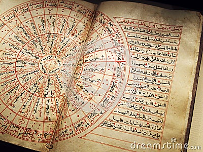 Antique arabian book on astronomy Stock Photo