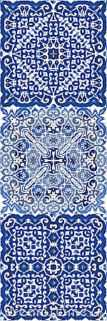 Antique azulejo tiles patchworks Stock Photo