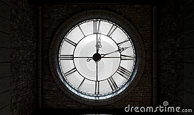 Antique Backlit Clock Stock Photo