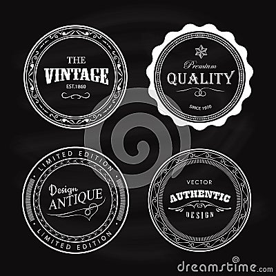 Antique badge vintage label circle retro design Vector Illustration
