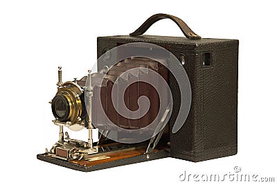 19th Century Antique Bellows Camera Stock Photo