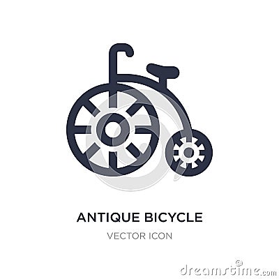 antique bicycle icon on white background. Simple element illustration from Transport concept Vector Illustration