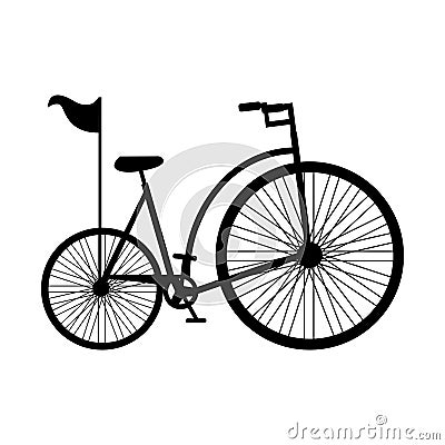 Antique bicycle isolated icon Vector Illustration