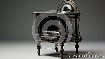 Antique Black Cabinet Chair In The Style Of Titus Kaphar Stock Photo