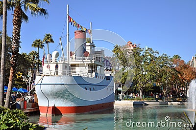 Antique Boat at Disney Hollywood Studios Editorial Stock Photo