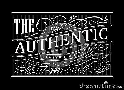 Antique border vintage western frame label hand drawn typography Vector Illustration