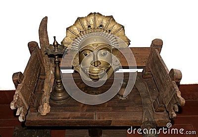 Antique brass sculpture of Spirit, Spirit worship concept of Hindu religion Editorial Stock Photo