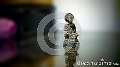 Antique Bronze Statues of Buddha.Original old and bronze-buddha-statues Editorial Stock Photo