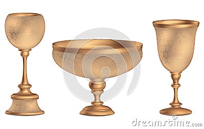 Antique bronze vase 3D Vintage High floor vase with golden ornaments 3d rendering Stock Photo