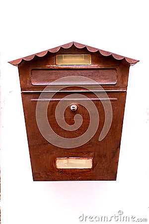 Antique Brown Letter Box Stock Photo