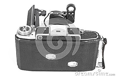 Antique camera with an accordion lens Stock Photo