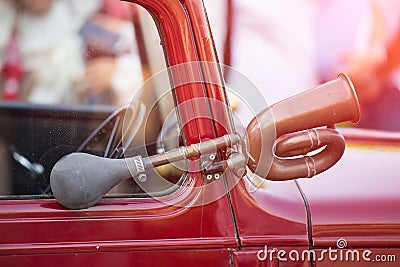 Antique car horn, unique style Stock Photo