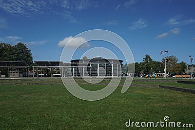 Antique carousel in Mitchell Park in Greenport, Long Island Editorial Stock Photo