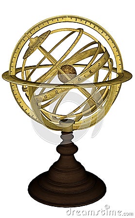 Antique celestial sphere - 3D render Stock Photo