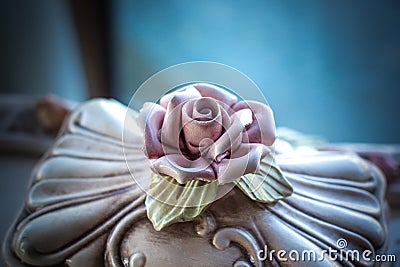 Antique ceramic rose Stock Photo