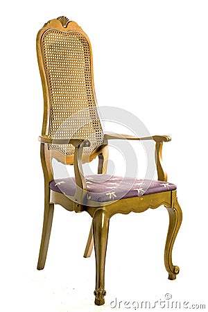 Antique chair isolated on white back Stock Photo