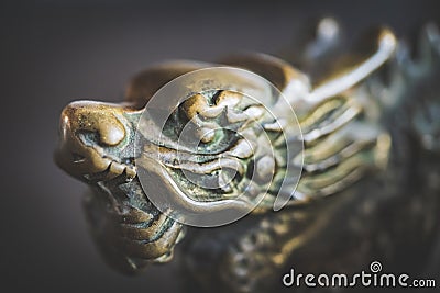 Antique chinese dragon door handle Stock Photo