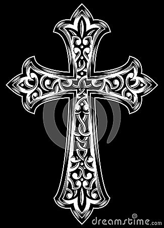 Antique Christian Cross Vector Vector Illustration