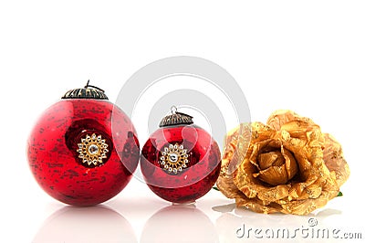 Antique christmas balls Stock Photo