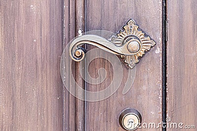 Antique classic brass door Stock Photo