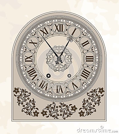 Antique clock Vector Illustration