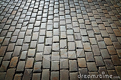 Antique cobblestone pavement Stock Photo