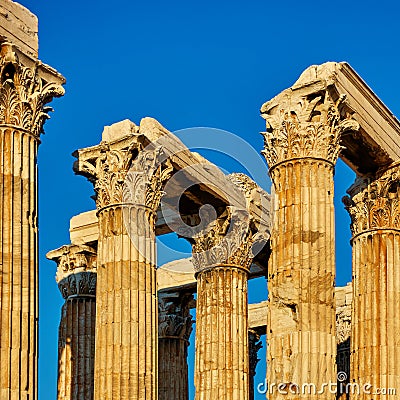 Antique columns with capitals Stock Photo