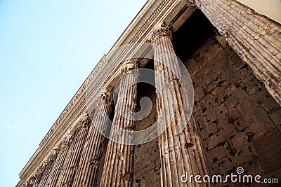 Antique columns in Rome, Italy. Stock Photo