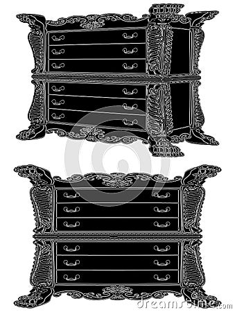 Antique Commode Vector 10 Vector Illustration
