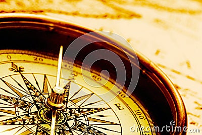 Antique compass Stock Photo