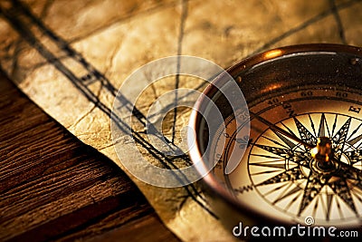 Antique compass Stock Photo