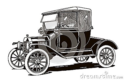 Antique coupelet car Vector Illustration