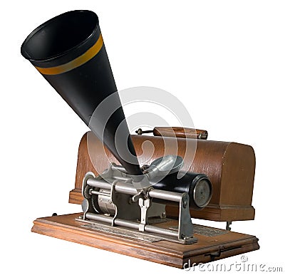 Antique Cylinder Phonograph Stock Photo
