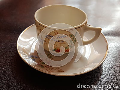 Antique decorated cup and saucer Stock Photo